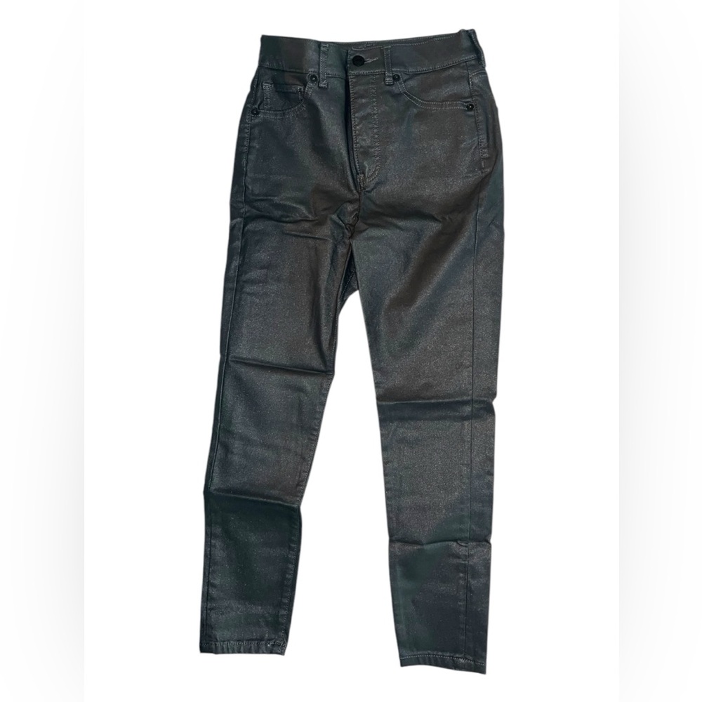 NWOT!!!Express grey coated cropped skinny pants.
